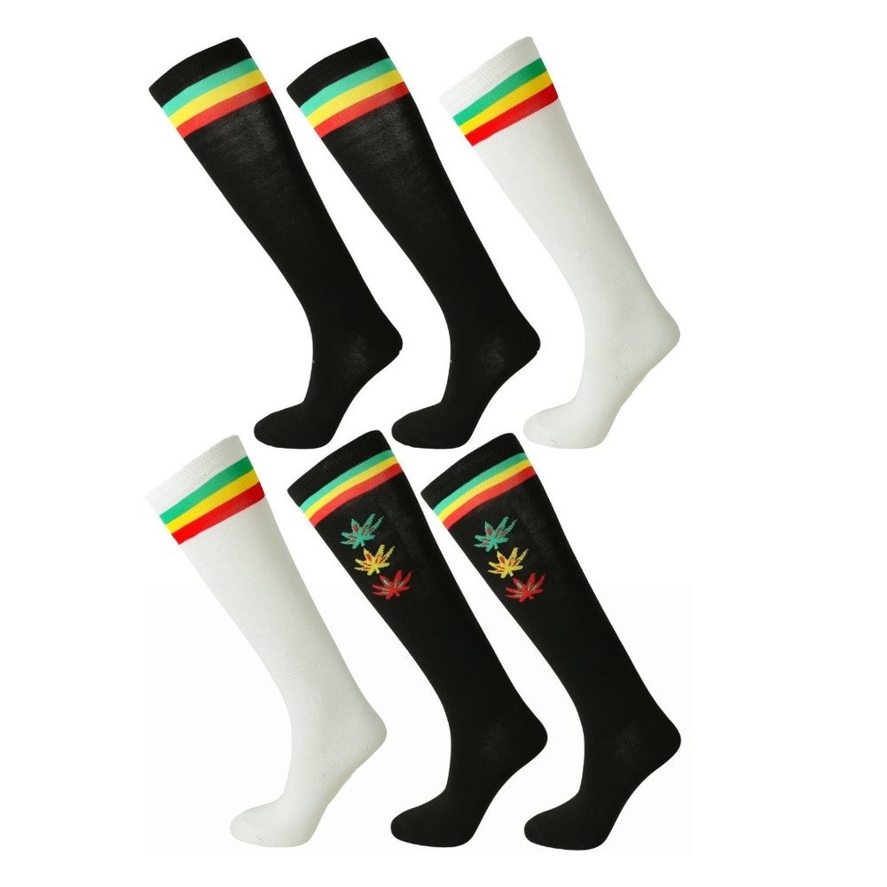 Ladies Cute Colorful Design Knee High Socks 6-Pack